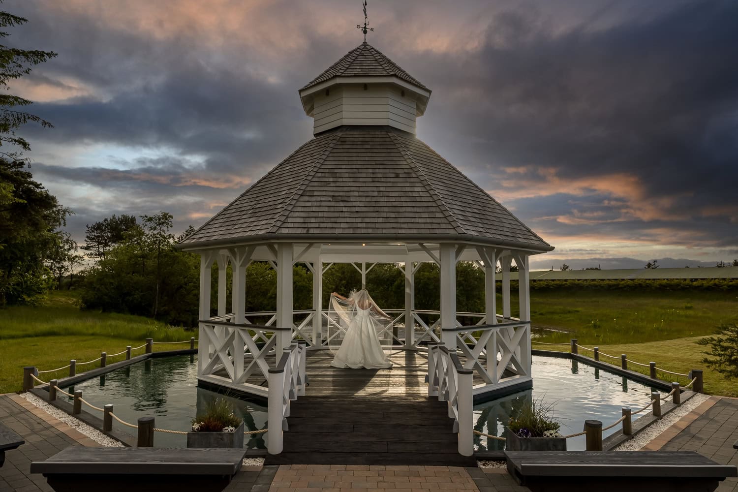 Bride at The Gailes Hotel & Spa wedding pavilion in Irvine, Ayrshire